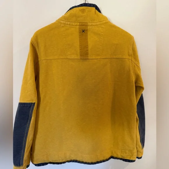 Fat Face “The Airlie” Quarter Zip Pullover – Mustard & Navy – Size Large - Picture 5 of 6